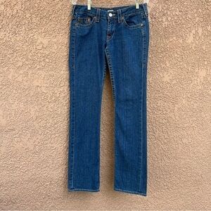 True Religion Y2K Bootcut Low Rise Jeans Size 30 Bling Pockets‎ Blue Wash